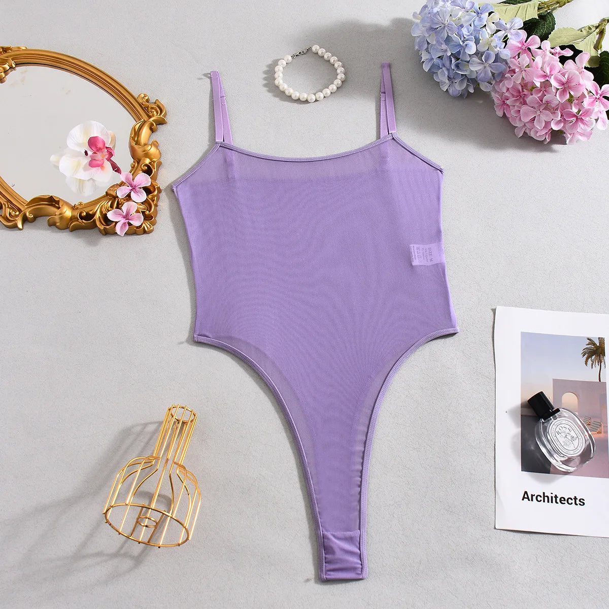 Women's sheer mesh fitted bodysuit — view 16 of 20