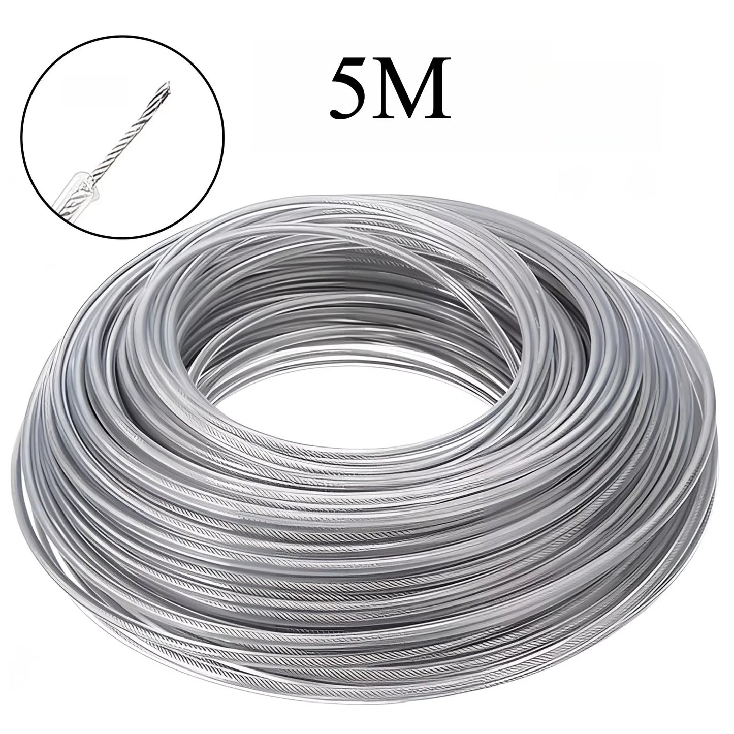5/10/15M 2.0～4.0mm Steel Core Trimmer Line Grass Cutting Rope Heavy Duty Weed Wacker String with Wire Steel For Lawn Mowing