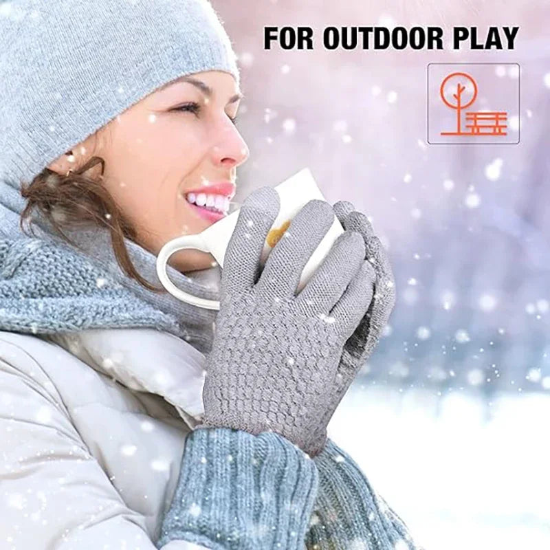 Unisex Thick Touchscreen Winter Gloves - Elastic Cuff Lined Gloves - photo 5