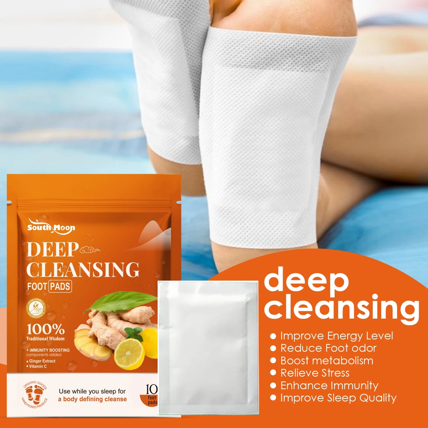 Natural Ingredient Ginger Cleansing Pads Relieve Stress Body Foot Care Remove Toxins Foot Health Improve Sleep Foot Care Patches