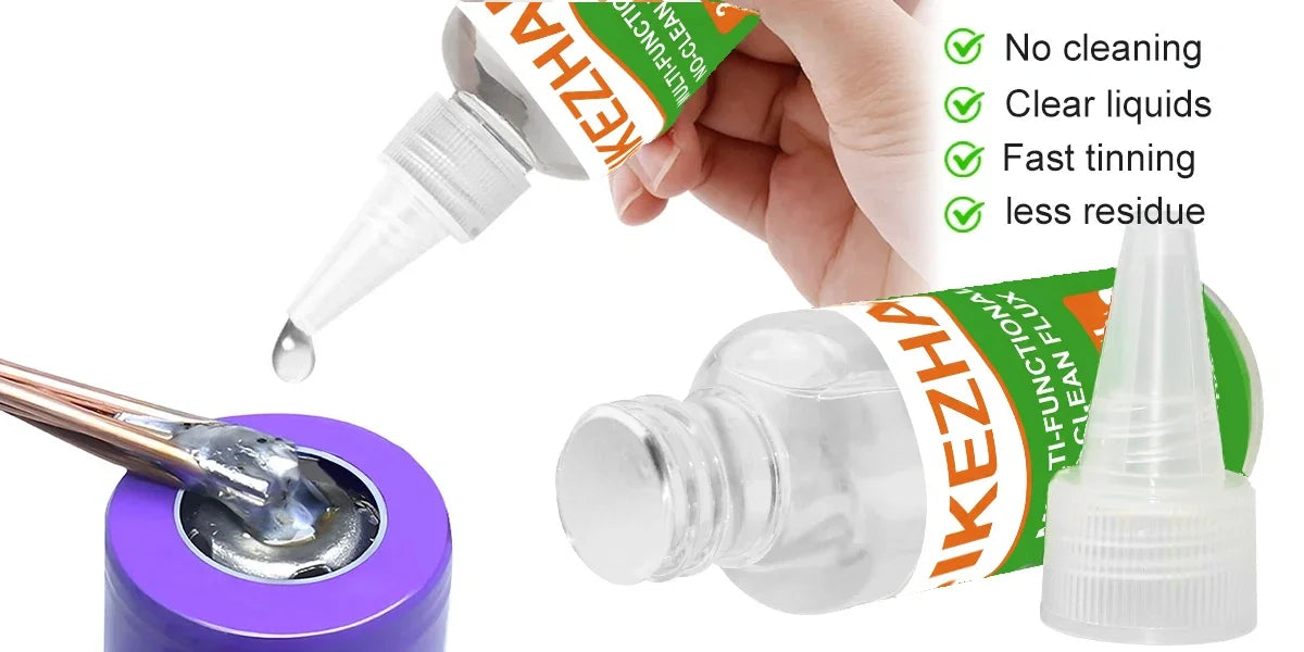 Stainless Steel Liquid Soldering Flux No-Clean Welding Fluid for Nickel Copper Iron 18650 Battery PCB Repair