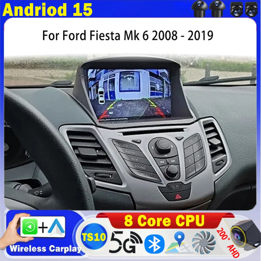 Car Stereo with Apple CarPlay & Android Auto, Compatible with Ford Fiesta Mk6 (2008-2019)