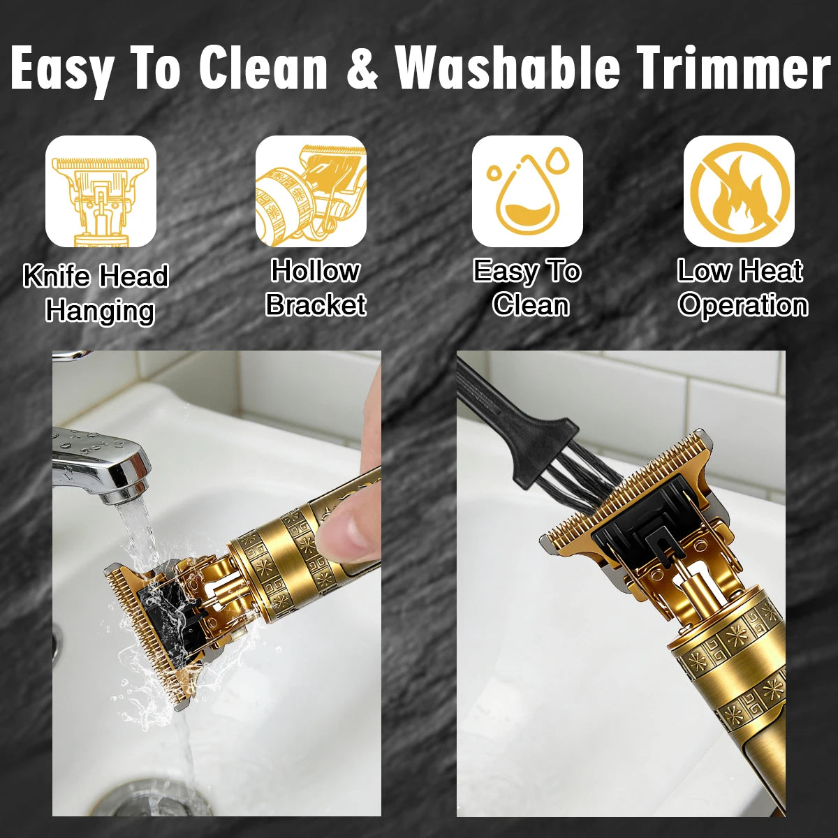 Men's Beard Grooming Kit — T9 Trimmer, Oil, Balm, Brush & Comb