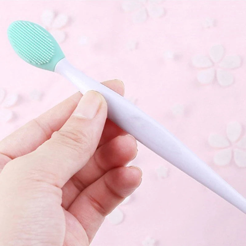 5 Pcs Lip Scrub Brush Silicone Brush Tool Double Sided Mini Exfoliating Brush Exfoliating Lip Brush Lip Scrub Tool for Dark Lips