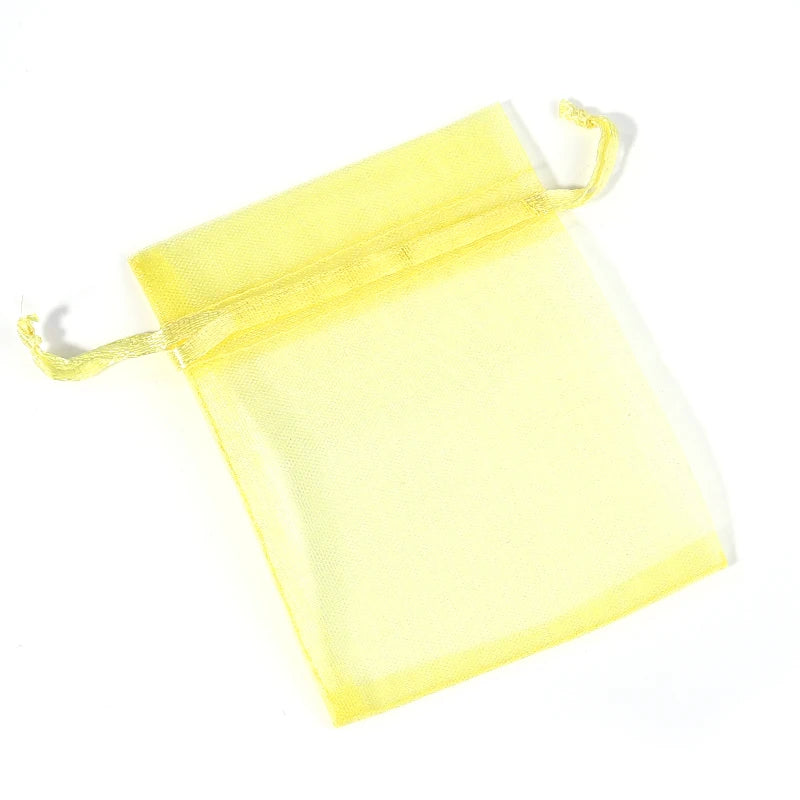 10pcs Organza Gift Bags – Sheer Tulle Mesh Pouches for Wedding Favors, Candy, Jewelry & Party Packaging | Solid Color