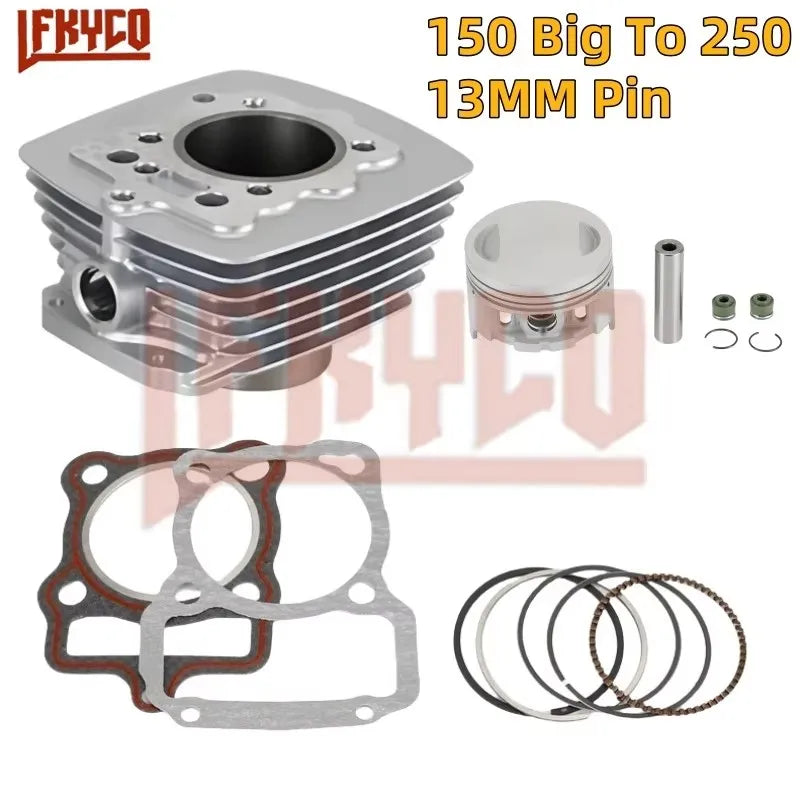 Motorcycle Accessory 65.5mm Engine Part Cylinder Kit 150CC Big to 250CC Bore Motor for CG150 ZJ150 ZJ CG 150 Equipment Motoblock