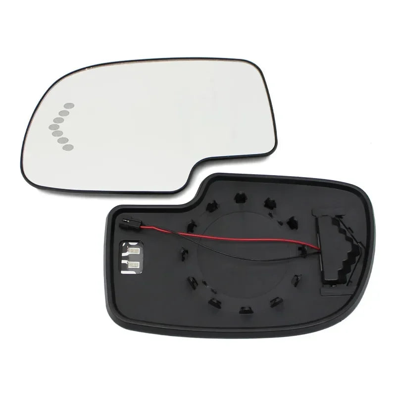 For GMC Cadillac Chevy Silverado 1500 2003 - 2007 Driver / Passenger Side Door Wing Mirror Glass Heated Turn Signal Light Plate