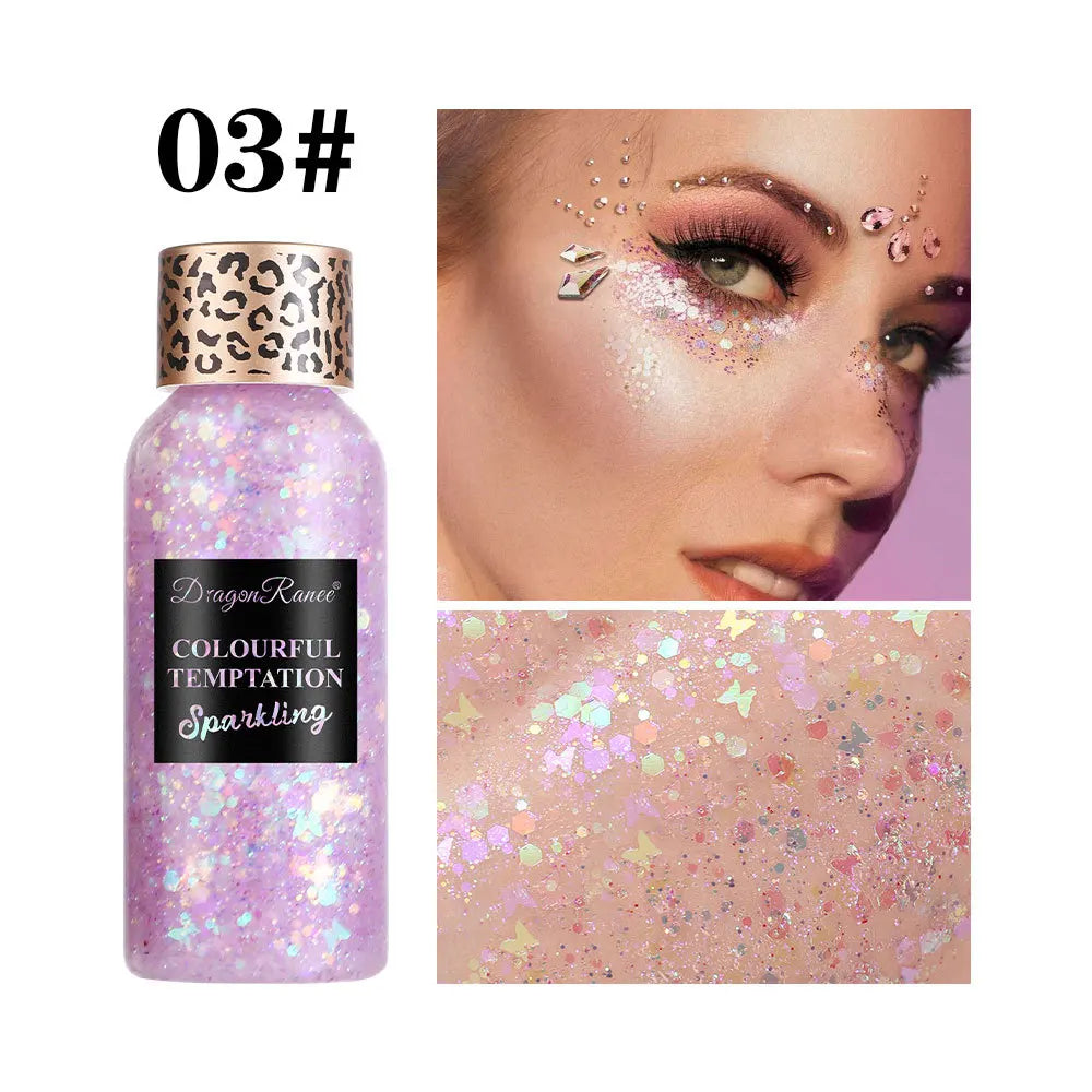 Eye Glitter Nail Hair Body Face Gel Art Waterproof High Gloss Glitter Body Multifunctional Makeup Decoration Party Festival