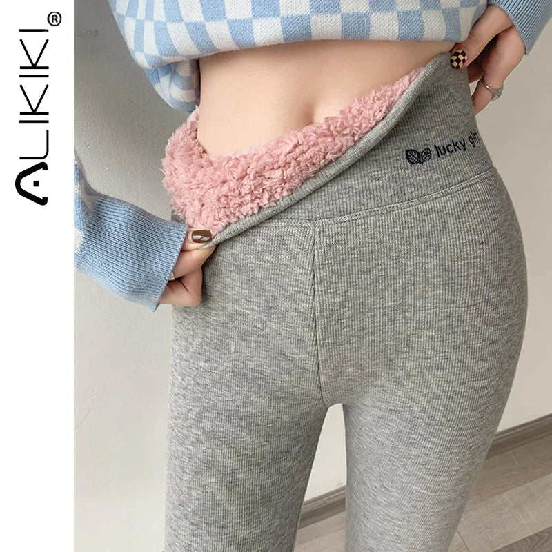 Women's Velvet Fleece Leggings - Thick High Waisted Winter Tights