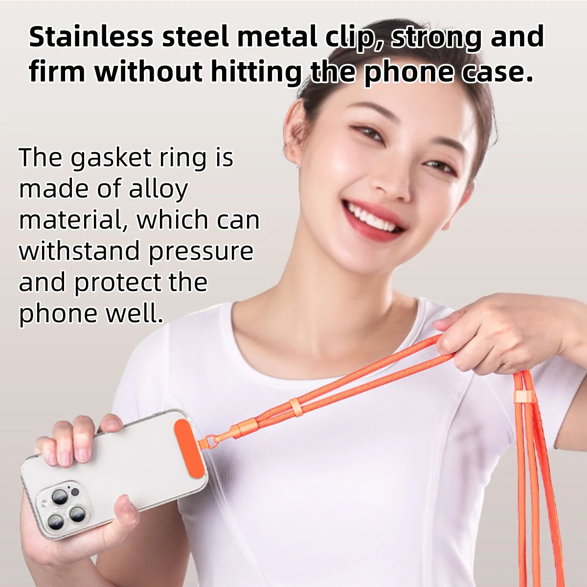 Universal Phone Lanyard with Clip – Anti-Drop 360° Rotation Adjustable Neck & Crossbody Strap for All Phones