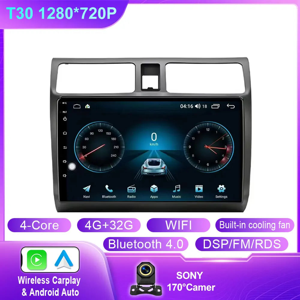 Android 16 Car Radio For Suzuki Swift 2003 - 2006 2007 2008 2009 2010 Multimedia Player Stereo Carplay AUTO Head Unit WIFI 4G BT