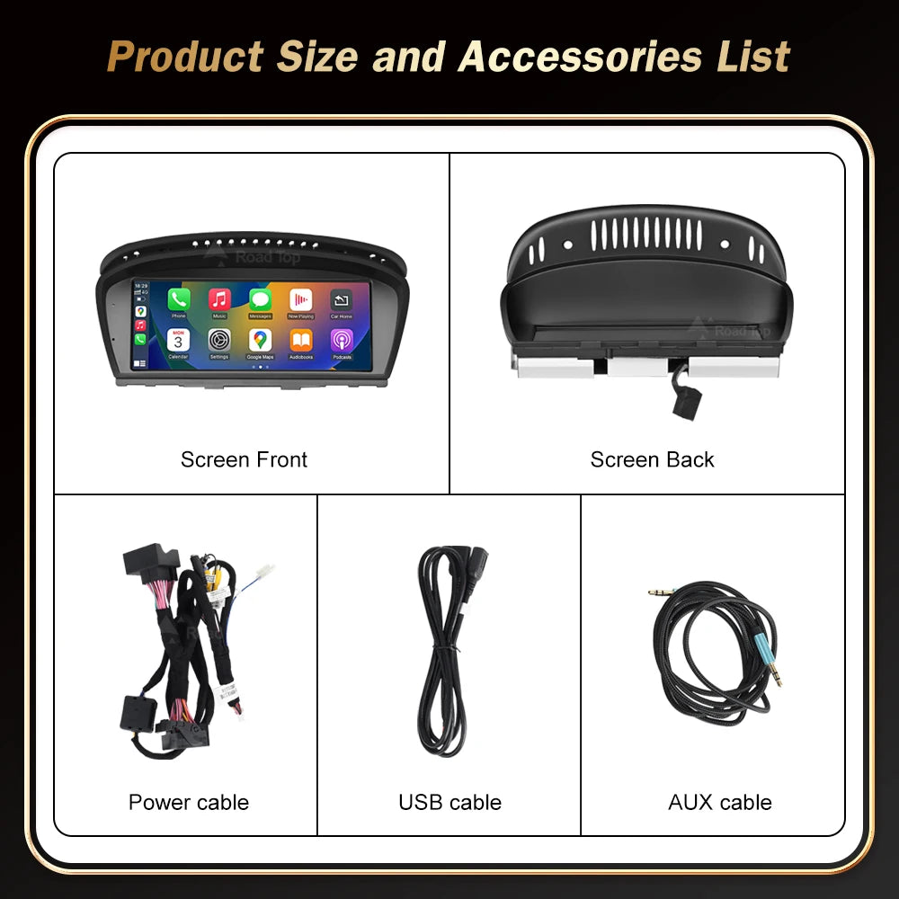 8.8'' Wireless RoadTop CarPlay Android Auto For BMW Series 3 5 E90 E91 E92 E93 E60 E61 CCC CIC System Multimedia Display Screen
