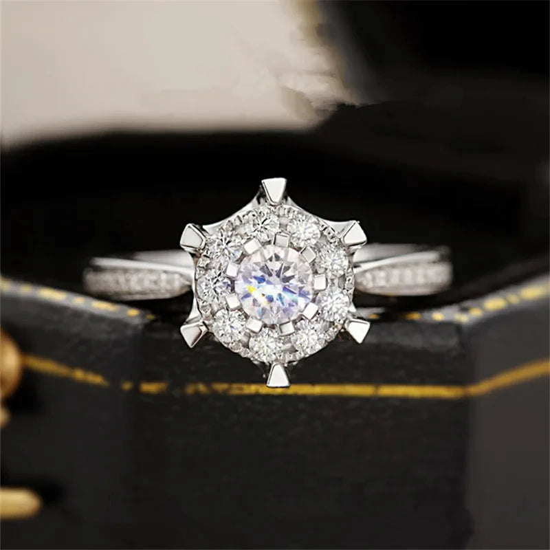 Cubic Zirconia White Gold Ring for Women - Bridal & Wedding