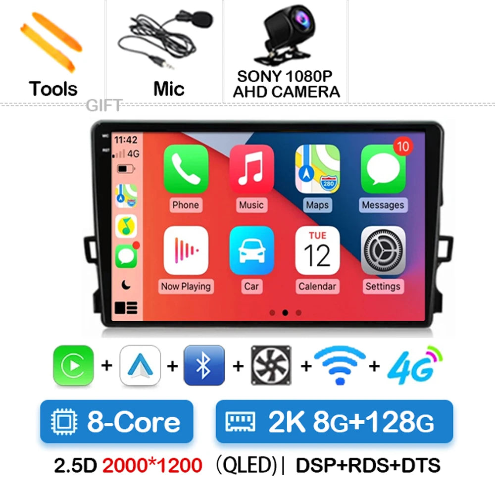 Android Car Stereo for Toyota Auris E150 (2006–2012) — Wireless CarPlay, Android Auto, GPS, WiFi