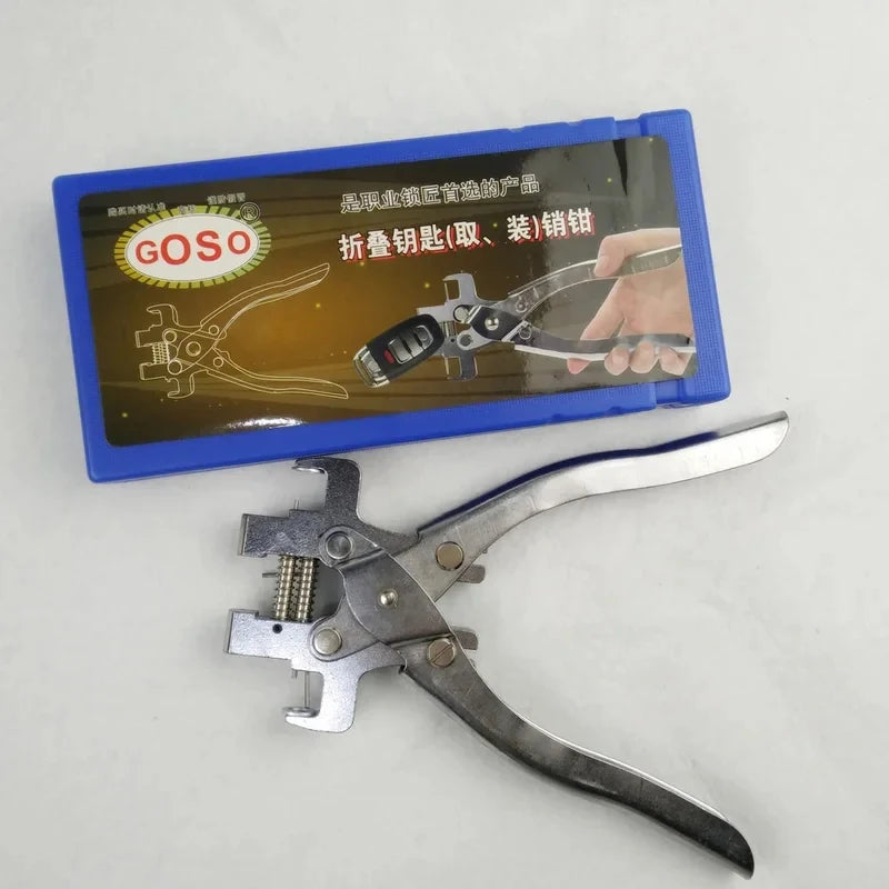 Car Key Disassembly Pliers – Remote Key Folding Tool for Installing Flip Key Blades & Removing Pins – Locksmith Repair Kit