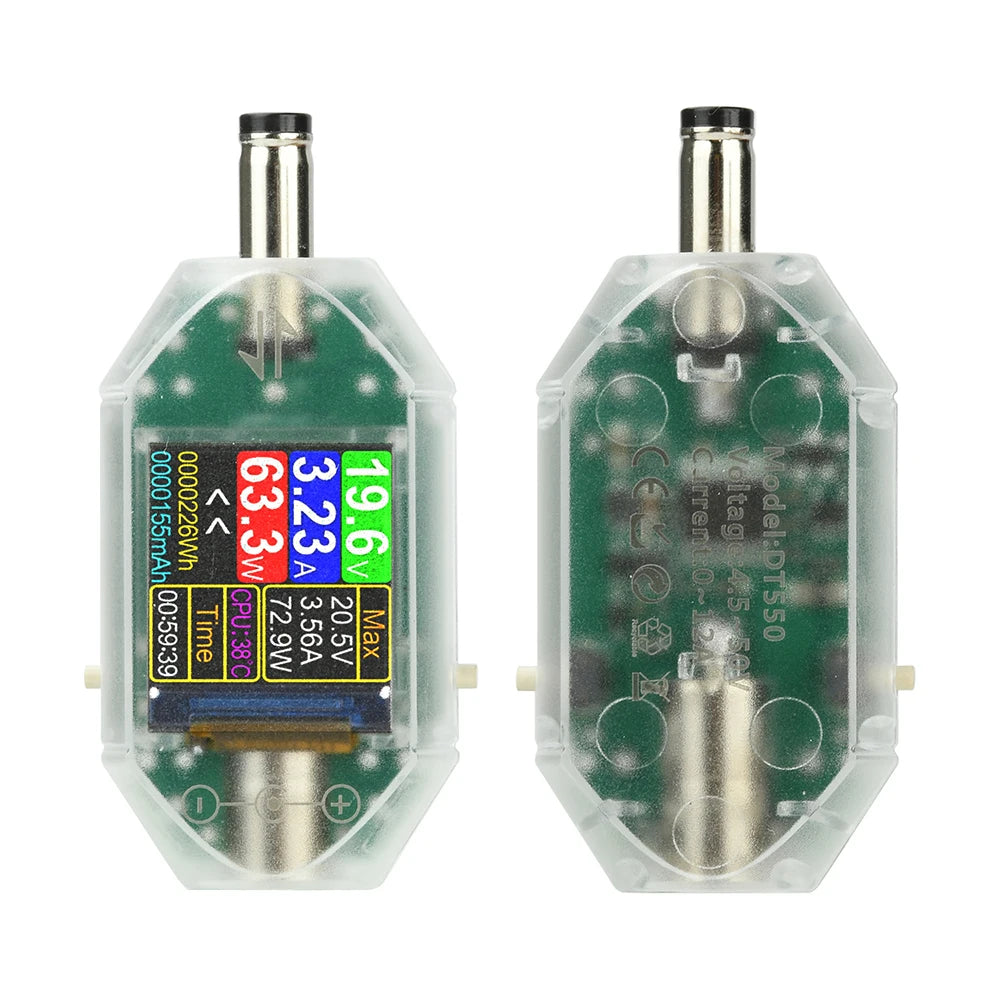 DC5.5 * 2.5 Interface Tester DC 4.5-50V 0-12A High-precision Voltage Current Tester Digital Voltmeter Ammeter Power Meter DT550