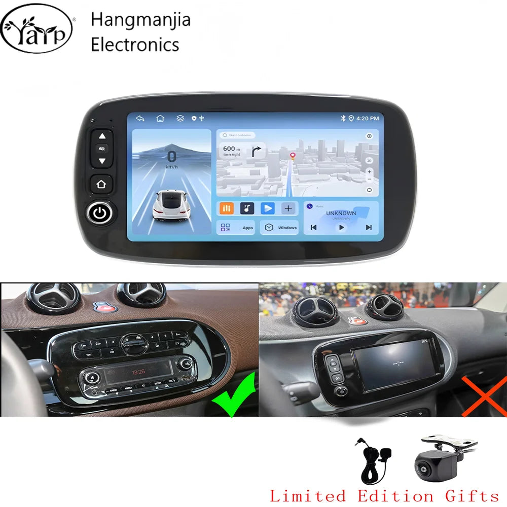 Wireless CarPlay Android Auto Car Radio For Mercedes Benz Smart 453 Fortwo 2014-2020 GPS Multimedia Systems Stereo Autoradio