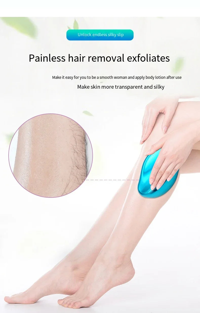 Nano Crystal Painless and Easy Hair Remover Washable Reusable Hair Removal Tools Glass Foot Scrubber Foot Plate File Skin Care