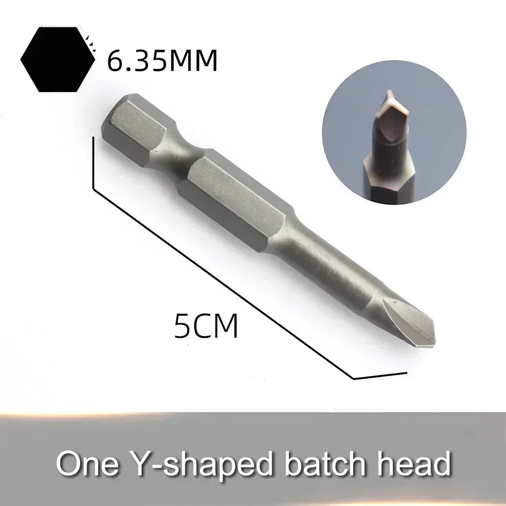 Precision Y U Shaped Triangle Screwdriver Magnetic Bit 1/4in Inner Cross Three Points Screw Driver Security Tip For Power Drill