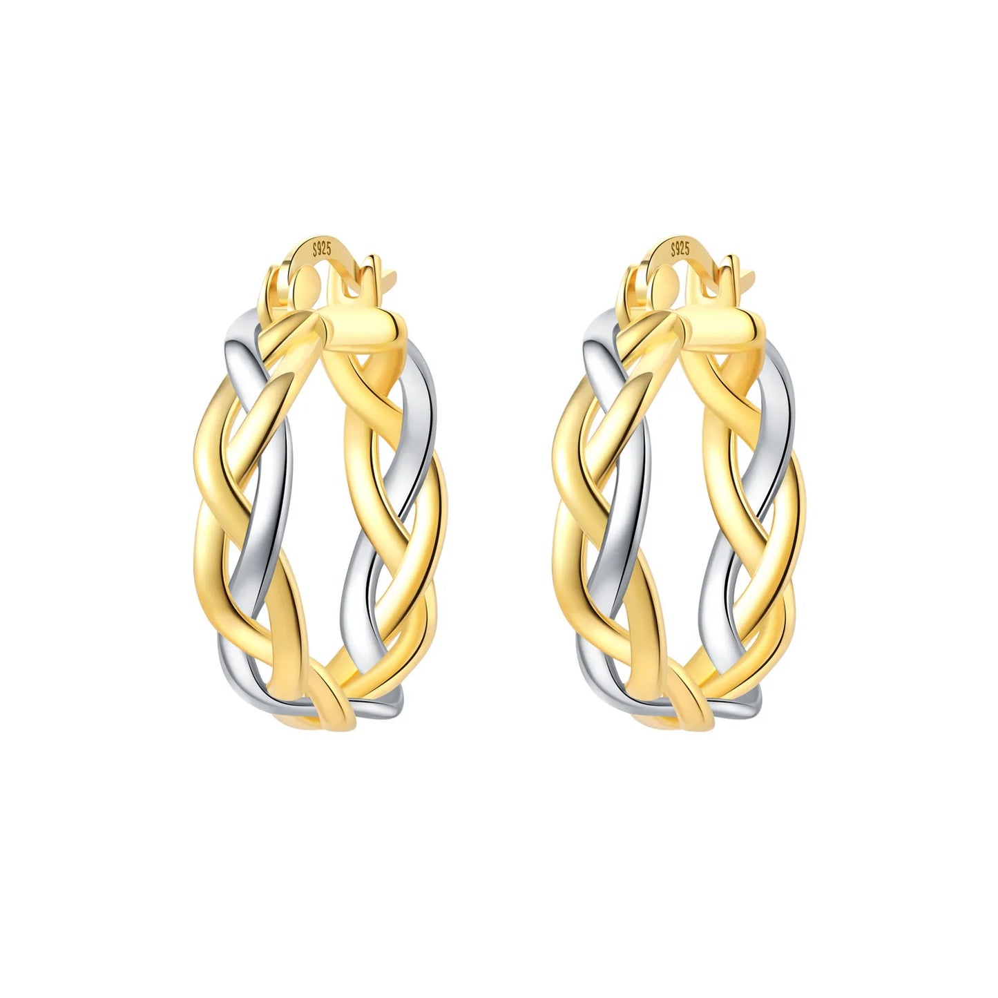 Original 2026 S925 Sterling Silver Zircon 18K Gold Lining Vintage Hoop Earrings for Women Birthday Party Wedding Gift Jewellery