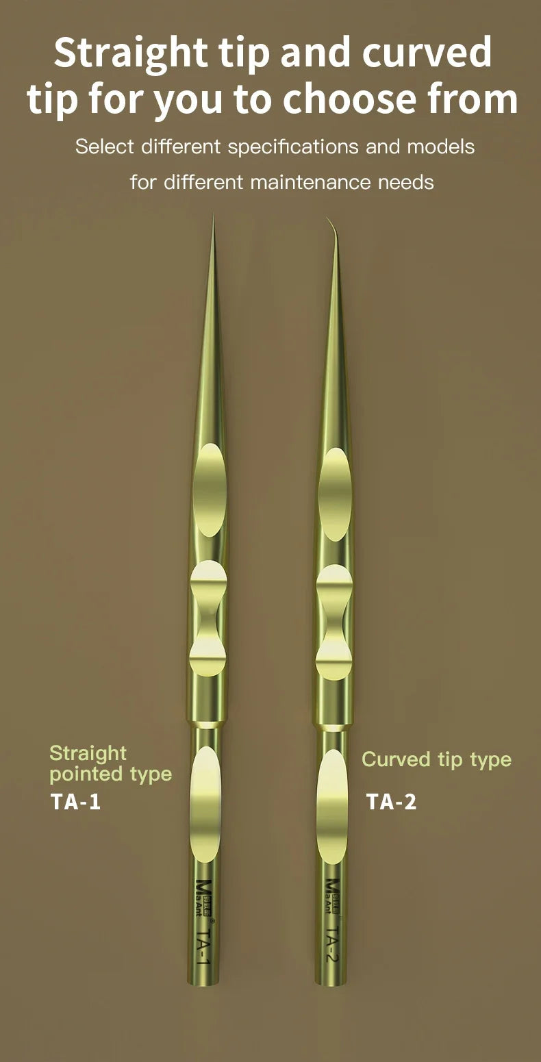 MaAnt TA-1 TA-2 High-Precision Titanium Alloy Tweezers Stainless Steel Phone Mainboard Copper Wire Repair Non-Magnetic Forceps