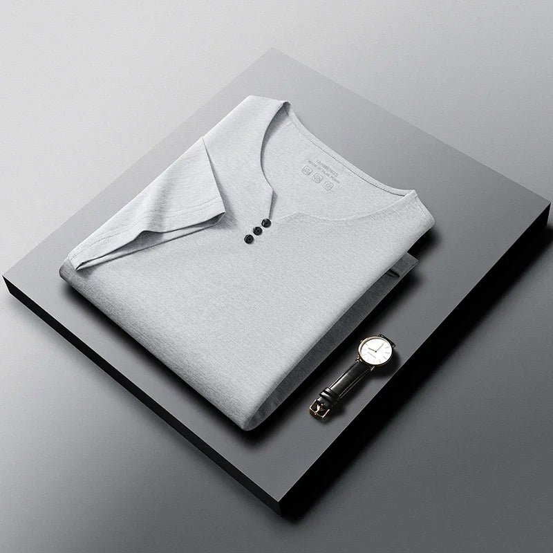 Men's V-Neck Tee - Breathable Short Sleeve, All-Day Comfort