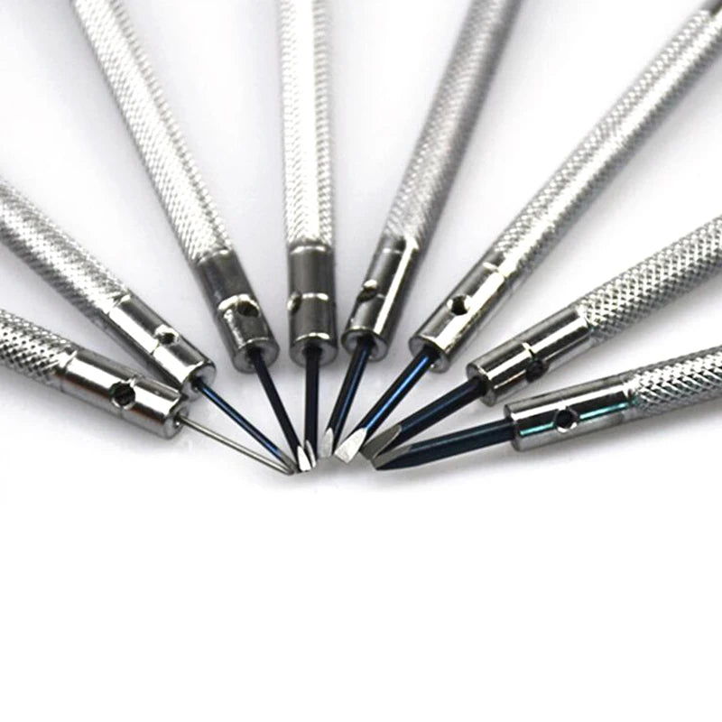 13PCS Metal 0.6-2.0mm Professional Slotted Cross Screwdriver Set for Watchmaker Watch Repair Screwdriver Tools Kit