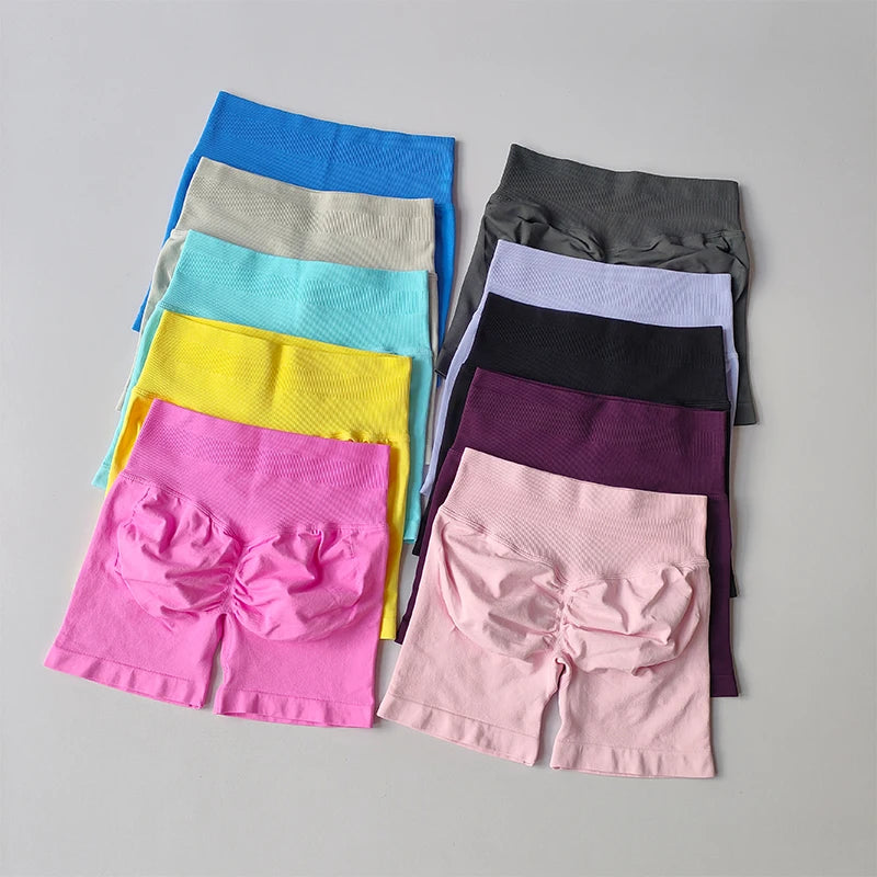 Peach Buttock Lifting Three-point Shorts Summer High Waisted Yoga Shorts Fashionable and Sexy Running Fitness Pants Solid Color