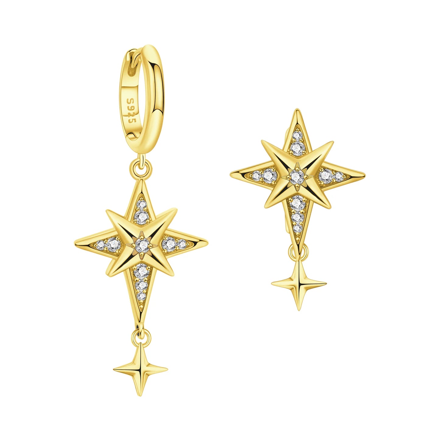 Original 2026 S925 Sterling Silver Zircon 18K Gold Lining Vintage Hoop Earrings for Women Birthday Party Wedding Gift Jewellery