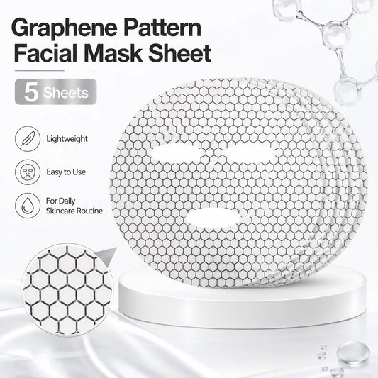 5 Pcs Hexagon Pattern Facial Mask Sheets - Pre-Cut Lightweight Skincare Sheets