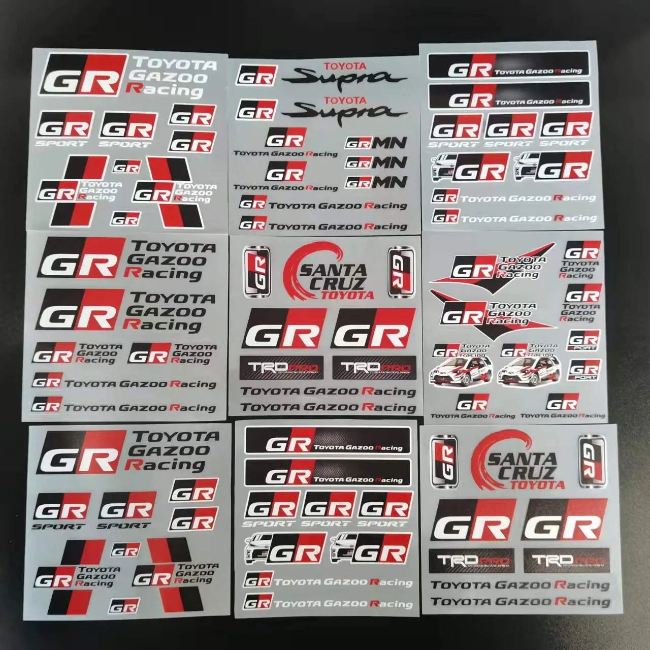 Car Decoration Stickers Reflective Waterproof Stickers Racing Decals For Toyota Yaris GR GAZOO Racing Logo Auris Pruis RAV4 TRD