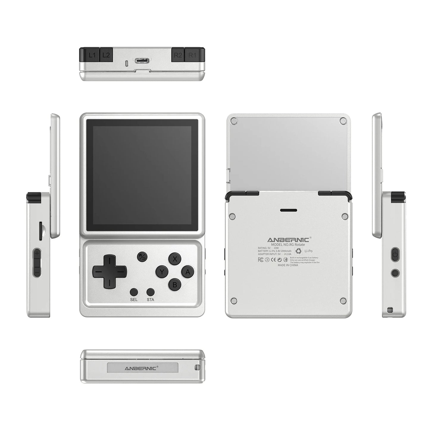 ANBERNIC RG Rotate Retro Handheld Game Console Android 12 T618 IPS Screen Game Emulator 3GB+32GB WiFi Portable Gaming Device