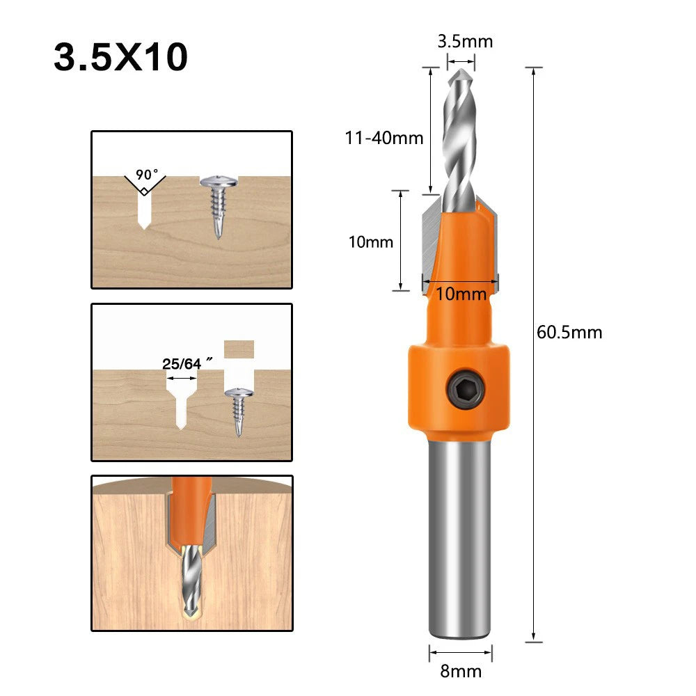 8mm Shank Countersink Router Bit, Woodworking Milling Cutter