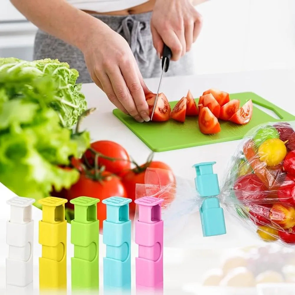 1-60Pcs Food Sealing Clips Squeeze Bread Bag Plastic Bag Sealing Clips Snack Bag Moisture-proof Fresh-keeping Clips Reusable