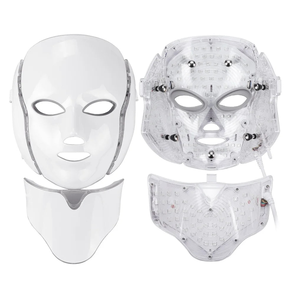 7 Colors Light LED Face Neck Beauty Mask Photon Red Light Facial Skin Care Anti Aging Rejuvenation Brighten Skin Care Tool