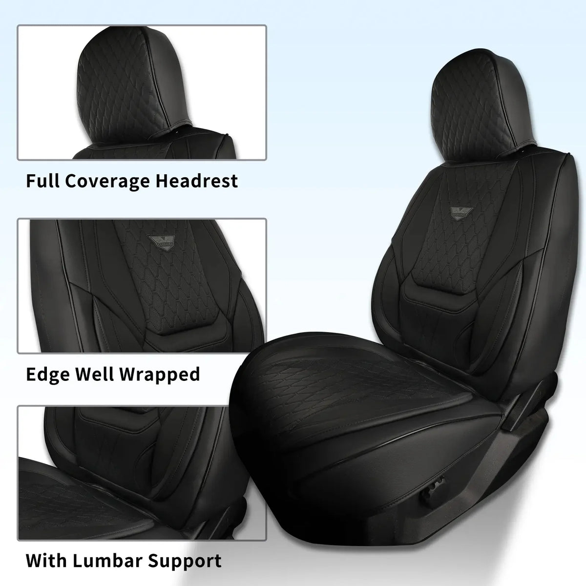 EKR Universal Car Seat Covers 5 Seats Full Set For Toyota Honda Lexus Ford Kia Hyundai Audi Waterproof Leather Auto Seat Protection All-Season Universal Fit Most Car Sedan SUV Car Accessories