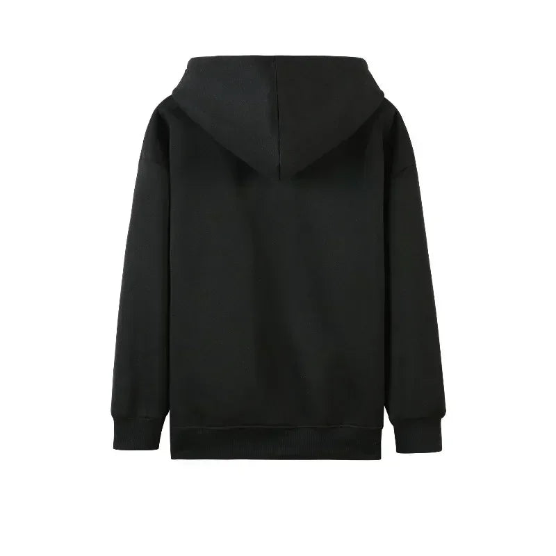 Gothic Cartoon Print Hoodie, Unisex Pullover