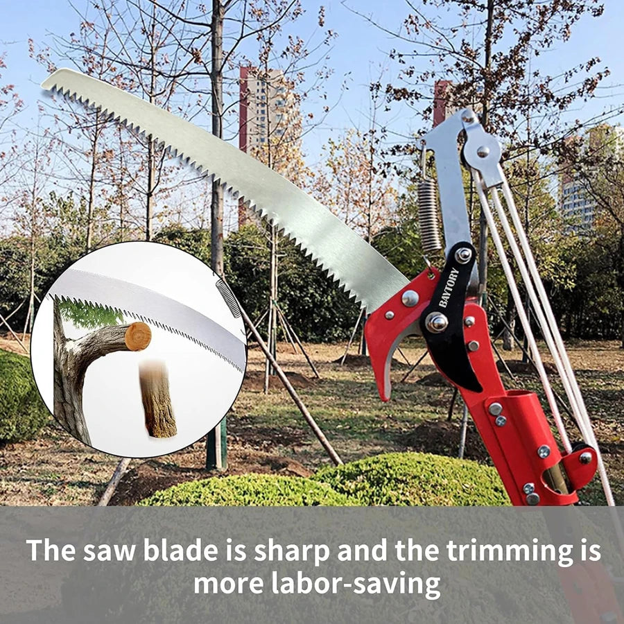 MMAlto High Altitude Bypass Pruning Shear – Telescopic Pole Pruner with Saw & Hedge Clipper | 65Mn Steel | Anti-Slip Ergonomic Handle