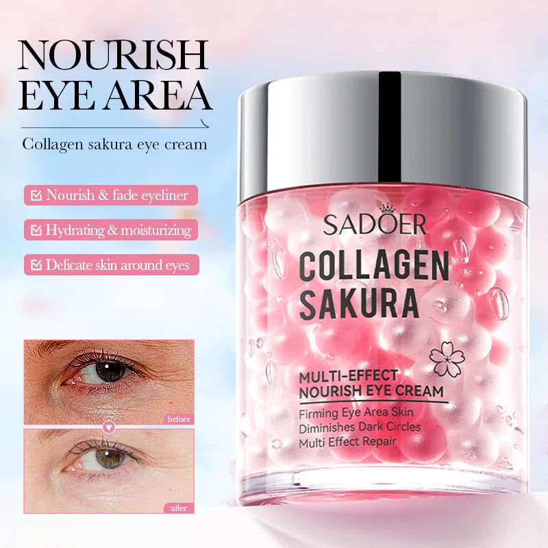 SADOER Sakura Eye Cream Anti Dark Circles Wrinkles Moisturizing Hydrating Anti-aging Creams Eyes Skin Care