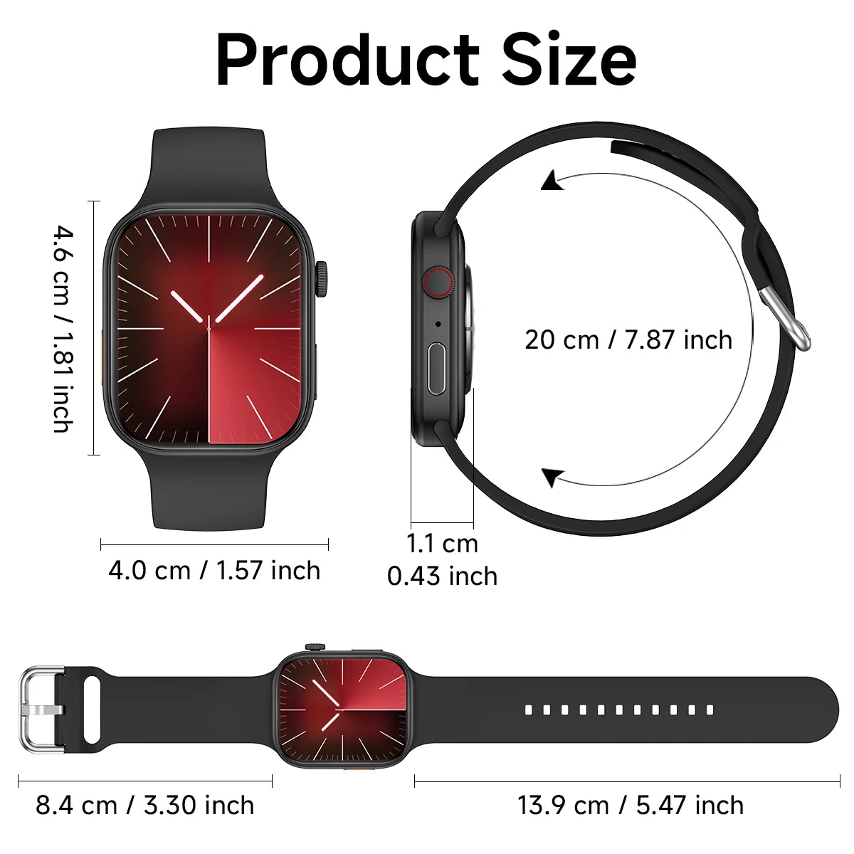 2026 Smart Watch 1.83" HD Screen Bluetooth Call Heart Rate Monitoring 120+ Sports Modes Waterproof for Men Woman Smartwatch Gift