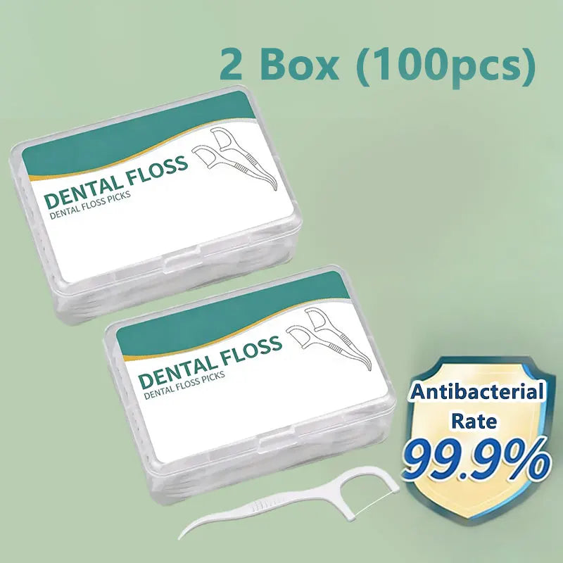 1/2/5/10 Box Portable Disposable Dental Floss Plastic Toothpick High-tension Dental Floss Stick Dental Floss Box ﻿Oral Care