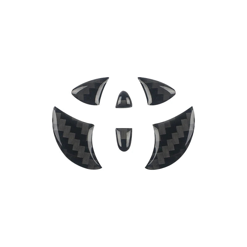 Carbon Fiber Car Steering Wheel Emblem Badge Sticker Glue Trim Decals For Toyota Corolla Rav4 CHR Auris Camry Prius Yaris