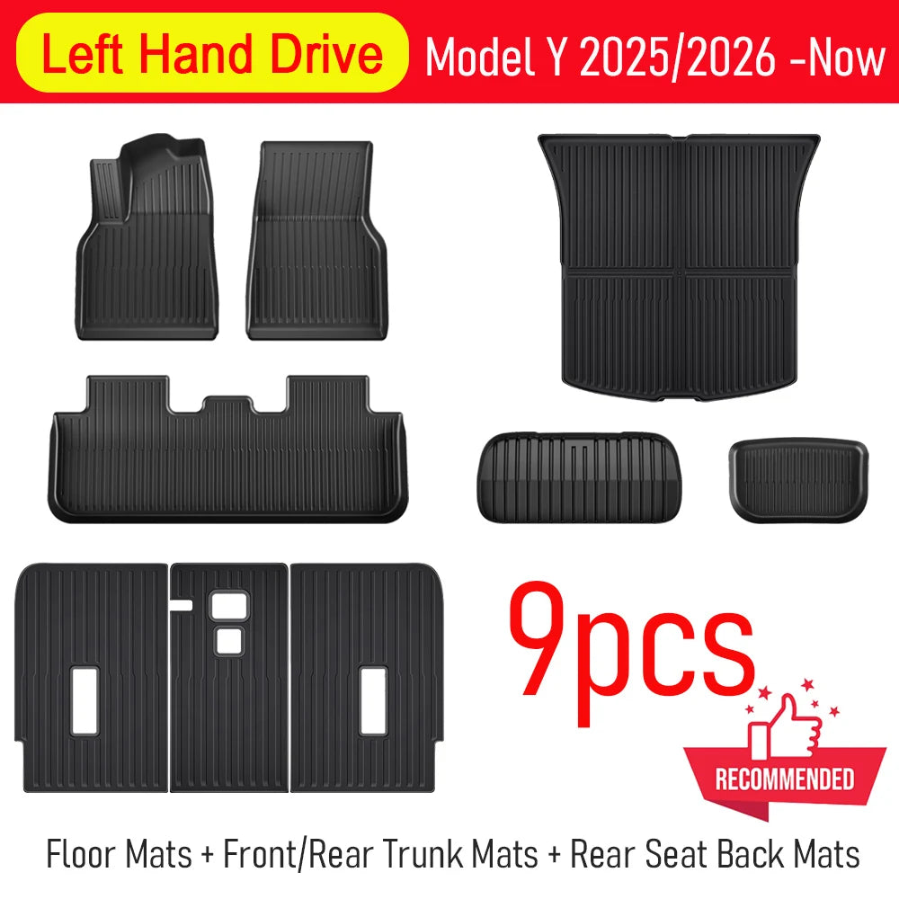 for Tesla Model Y Juniper 2026 2026 Car Floor Mats Cargo Liner Trunk Mats Backrest Kick Pads Protection Car Interior Accessories