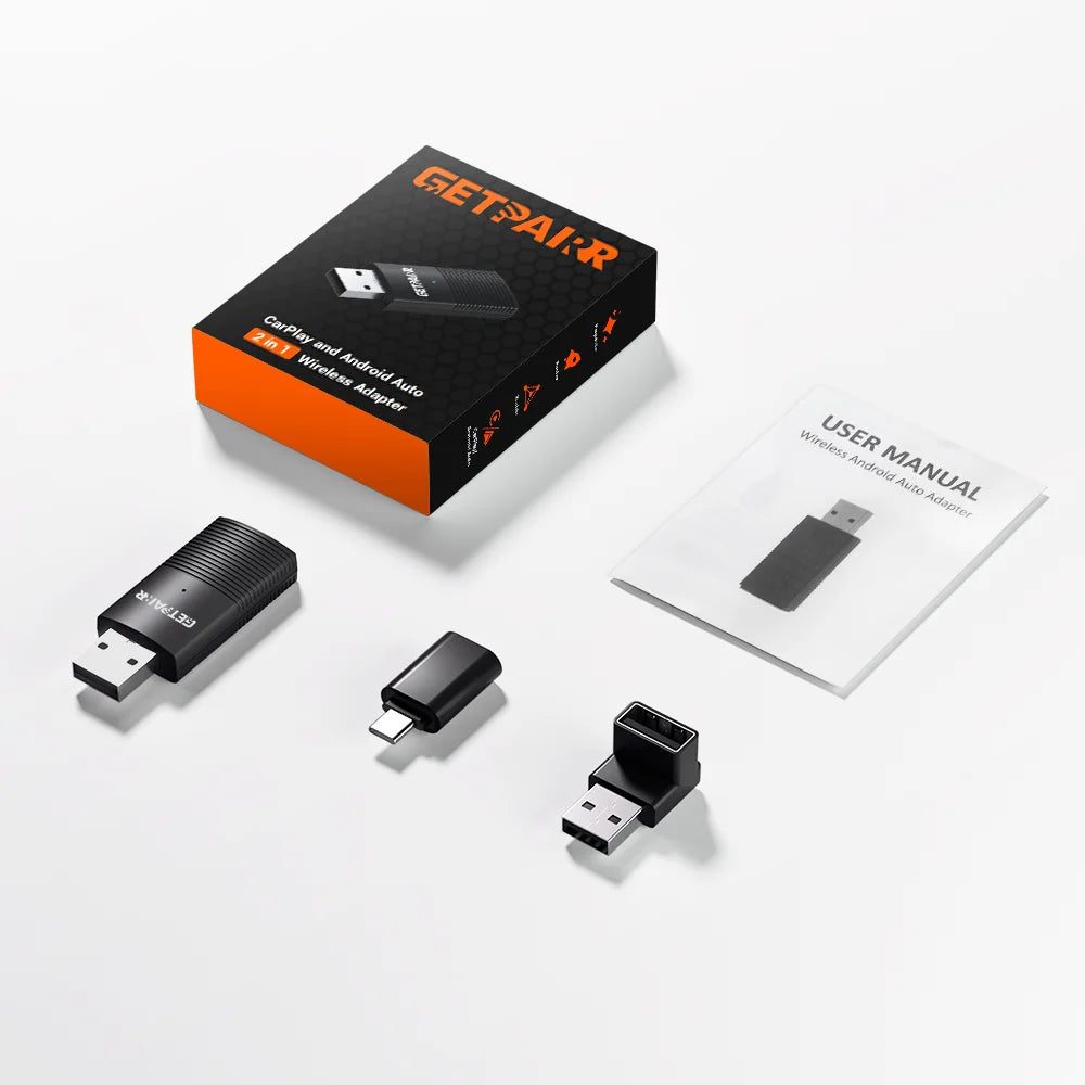 Getpairr Play2Video Ultra Ai Box Wireless CarPlay Android Auto Adapter Built in Youtube Netflix IPTV for Car with Wired Carplay
