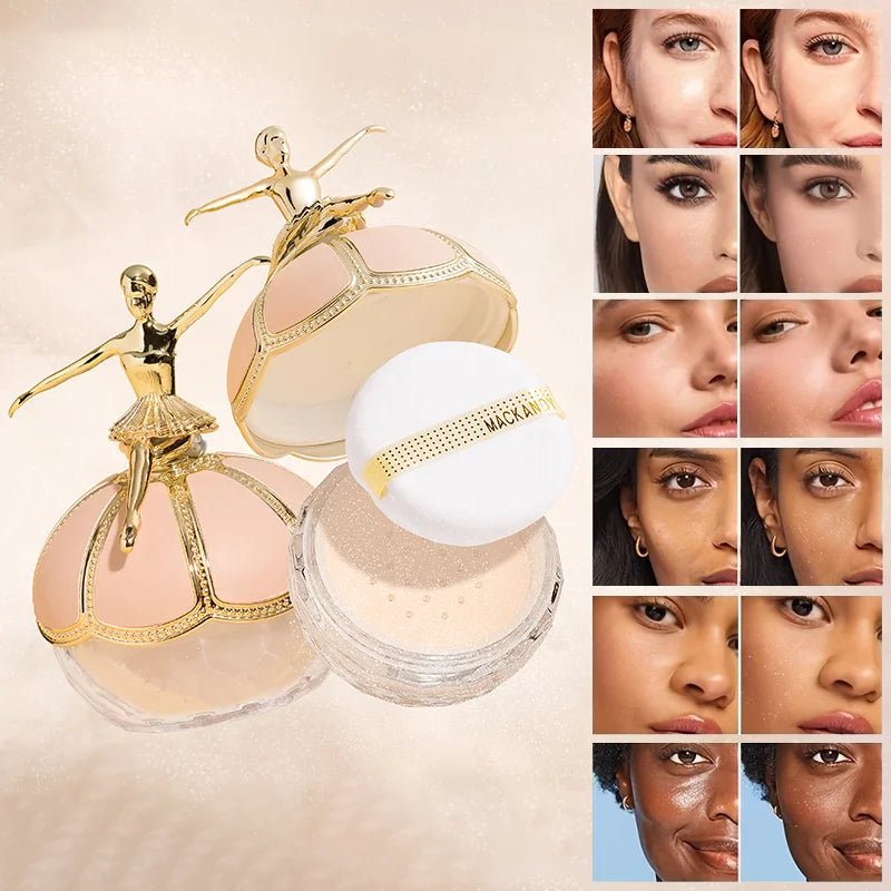 Creative Loose Powder Ballerina Makeup Loose Powder Long-lasting Waterproof Natural Whitening Makeup Matte Invisible Pore gift