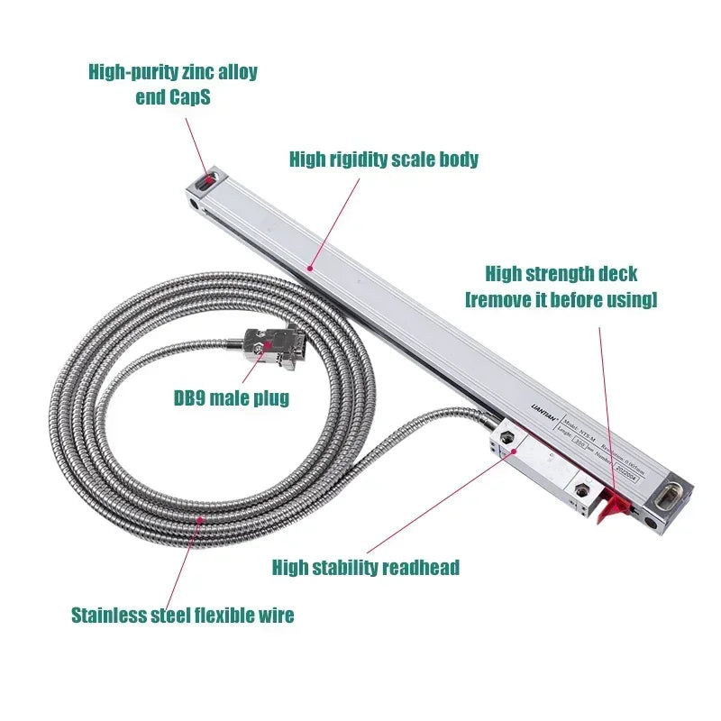 LCD DRO  Display YH800-2 2 Axis  19 language AC90-260V Displacement sensor  50-1000mm Linear Scale Encoder Grating Ruler