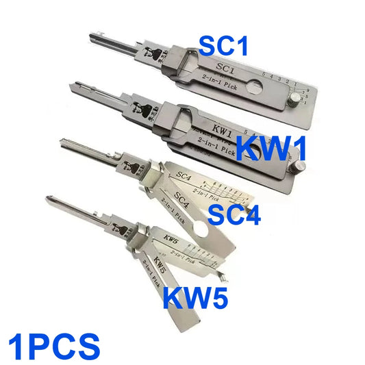 KW5 KW1 SC4 SC1  2-in-1 Lishi Lock Pick Opens Key Decoder Master Key Set of  Pick Lock Picking Kits