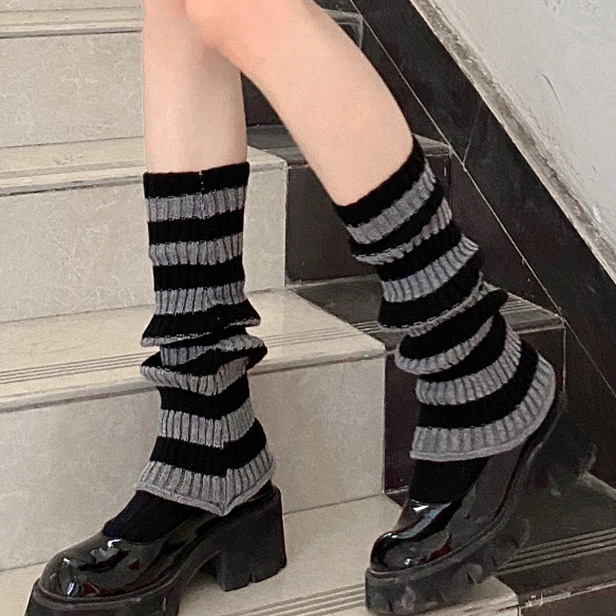 Women's Fluffy Knit Leg Warmers and Arm Warmers