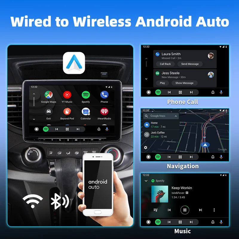 Wireless CarPlay & Android Auto USB Dongle — Mini Plug-and-Play Adapter for Wired-CarPlay Cars