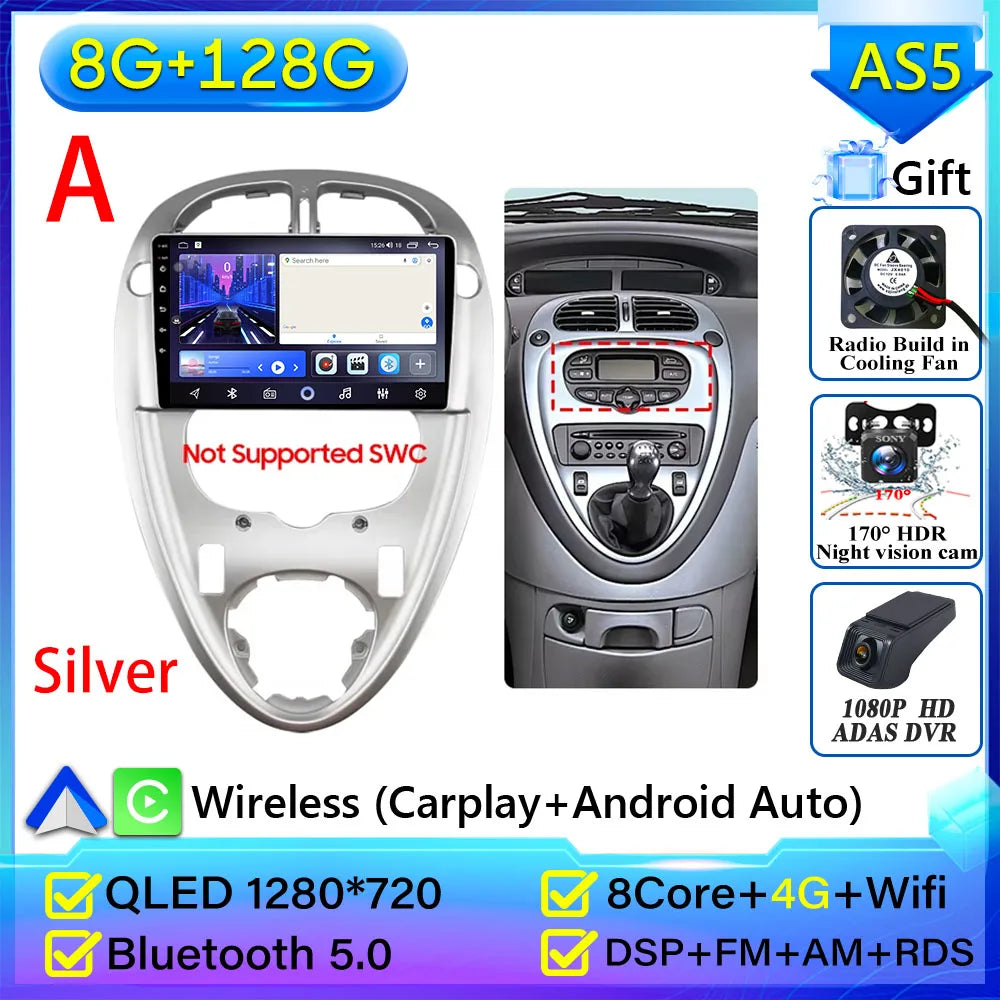 For Citroen Xsara Picasso 1999-2010 Car Radio Carplay Multimedia Player Screen GPS Navigation Android Auto Video Wifi No 2din 2K